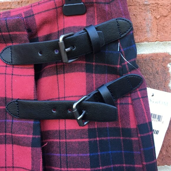 Tildon Wrap Mini Skirt Red Plaid Lady Red Rio Medium - Picture 3 of 11